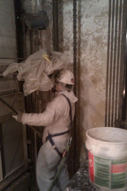 Lead abatement professional at work